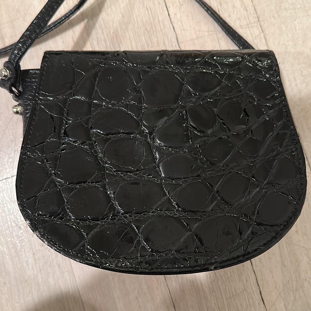 *Last Chance Price* Vintage Ann Turk Crossbody Bag Black with Silver Hardware - Picture 4 of 6